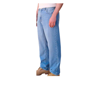 Jean en denim coupe droite délavé, coupe classique, en coton, décontracté, pour le printemps - Product Image 3