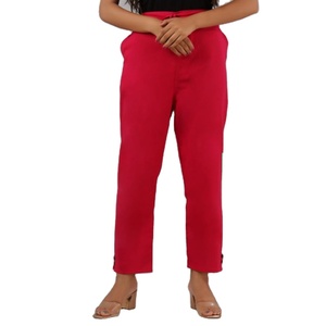 กางเกงผ้าฝ้ายเอวสูงสำหรับผู้หญิงใส่ในชีวิตประจำวันกางเกงพื้นเมืองไซส์ XL ยืดหยุ่นตกแต่งโลโก้ - Product Image 1