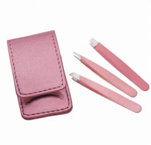 Ensemble de pinces à épiler pour sourcils de qualité supérieure, 3 pièces, couleur rose, pinces à épiler pour sourcils avec revêtement, instruments de beauté - Product Image 6
