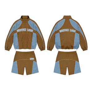 Conjunto de Chaqueta Corta y Pantalón Deportivo de Dos Piezas Personalizado para Mujer, Estilo Urbano, Cortavientos, 100% Algodón Transpirable, con Parches, Cierre de Cremallera, Nailon y Poliéster - Product Image 3