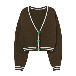 <b>Men's</b> <b>Long</b> Sleeves Classical Fashion Anti-Wrinkle <b>Cardigan</b> Custom Chenille Embroidered Button Front Loose Winter Sorority V-Neck - Product Image 2