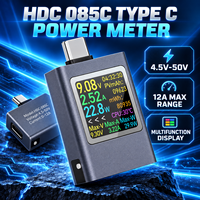 Testeur USB Type-C HDC-085C avec affichage LED, voltmètre, ampèremètre, mesure de courant et de tension CC, testeur de charge de batterie externe, CC 4,5-50V 0-12A