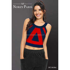 Casual Sleeveless Color Block Women <b>Red</b> <b>Top</b> - Product Image 4
