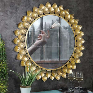 Home Decorative Round Wall <b>Mirror</b> Gold Plated Modern Design <b>Lightweight</b> Bathroom Accessories Bulk Price - Product Image 4