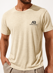 Camiseta de Manga Corta Casual para Hombre, Marca AMY, 100% Algodón, Corte Regular, Lisa, con Logotipo Personalizado al por Mayor - Product Image 6