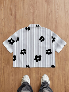 เสื้อยืดโอเวอร์ไซส์ทรงบ็อกซี่ ตัดสั้น ผ้าถัก พิมพ์ลายด้านหน้าตามสั่ง สำหรับผู้ชาย คุณภาพสูง ผ้าฝ้าย 100% สไตล์สตรีทแวร์ เสื้อยืดพิมพ์ลายผู้ชาย - Product Image 3