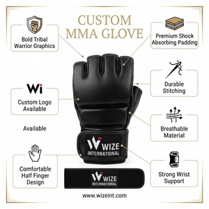 Guantes Profesionales de MMA para Entrenamiento de Combate, Ligeros, de Cuero, con Cierre de Gancho y Bucle, Unisex - Product Image 6