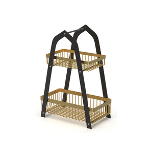 Iron <b>Wire</b> Storage <b>Basket</b> Set Rectangle <b>Stackable</b> with Handle for Neatening and Multi-Purpose Use - Product Image 3