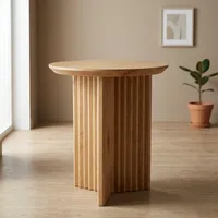 Table d'appoint ronde en bois moderne, design scandinave, meubles de salon faits à la main