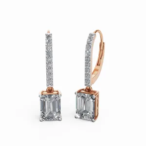 Pendientes de Aro Redondos y Radiantes Forever con Diamantes Creados en Laboratorio en Oro Rosa de 18K con Certificación IGI y Claridad VVS - Product Image 4