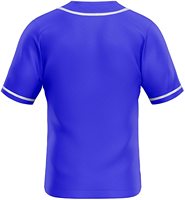 Maillot de baseball blanc pour homme, col en V, manches courtes, évacuation de l'humidité, 100 % polyester, coupe classique adulte, 180 g/m²