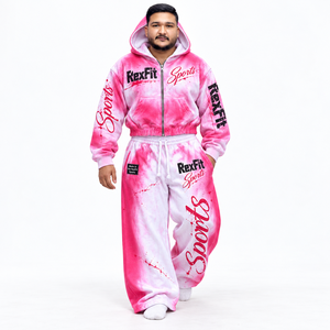 Washed Custom Zip Tracksuit unisex Baggy <b>Pants</b> Custom Label Fleece Graphic Print Relaxed Two Piece Streetwear Set Wholesale - Product Image 1