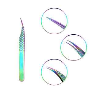 Applicateurs de cils en acier inoxydable, pinces à cils avec motifs et décorations, pinces à cils de haute qualité, logo OEM - Product Image 4