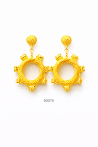 MOLL JEWELLERS Ensemble de collier pendentif en filigrane de luxe en alliage plaqué or 24 carats avec zircon et motif floral, tendance, pour mariée et mariage, pour femme - Product Image 2