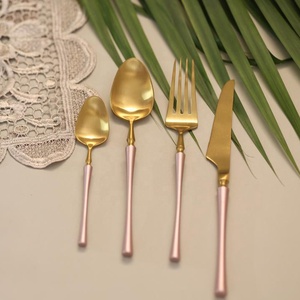 2021 Hot Selling Stainless Steel Gold PVD <b>Flatware</b> Set with Designer Handle Cutlery - Product Image 1