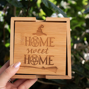 Premium Home Sweet Home Coaster Set For Coffee Tea <b>Table</b> <b>Protection</b> Office Gift For Colleagues And Corporate Events From India - Product Image 1