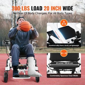 Sedia a Rotelle Elettrica Pieghevole Leggera per Adulti e Anziani, Capacità 300 Libbre, Larghezza 20 Pollici, Motorizzata - Product Image 6
