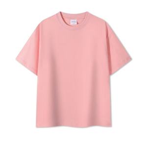 Camiseta Oversize de Algodón para Hombre, Manga Corta, Cuello Redondo, Color Liso, Ajuste Regular, Tejido Liso Teñido - Product Image 1