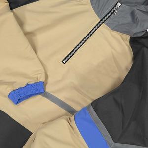 <b>Men's</b> Casual Nylon Windbreaker <b>Jacket</b> Custom Printed Logo <b>Lightweight</b> Waterproof Drawstring Hooded <b>Summer</b> Color Block Zip Up - Product Image 4