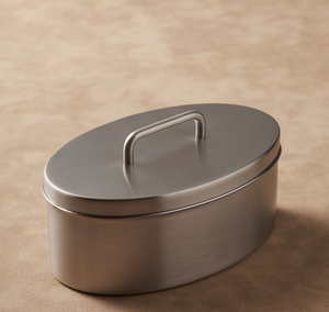 Elegante Caja Organizadora Redonda de Metal para Snacks, Diseño Minimalista con Asa de Lazo, Lata de Almacenamiento de Alta Gama para Dulces y Frutos Secos - Product Image 3