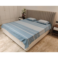 Sábanas de alta calidad, nueva colección, ropa de cama hecha a mano, sábanas a rayas de tamaño King del fabricante indio