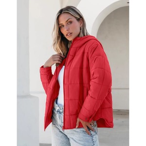 Abrigos largos acolchados de moda para mujer, gruesos, resistentes al viento, transpirables, con relleno grueso, cremallera y capucha. - Product Image 4