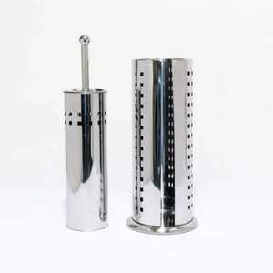 Polished Gold Stainless Steel <b>Toilet</b> <b>Brush</b> <b>Set</b> Glossy Metal <b>Bathroom</b> Commode Cleaning Scrubber Hotel Waste <b>Bin</b> Stand - Product Image 3
