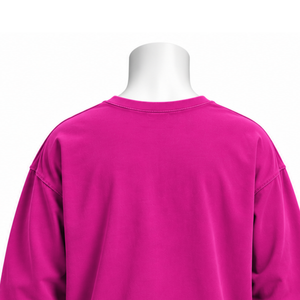 Hot <b>Pink</b> Reversed LS Tee Oversized Long Sleeve T <b>Shirt</b> Heavy Cotton Drop Shoulder Relaxed Fit Casual Unisex Streetwear Fashion - Product Image 4