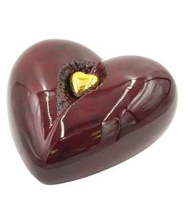 Urna Conmemorativa de Corazón de Bronzita con Mini Corazón para Cenizas, Corazón para Cenizas Funerarias de Metal Latón/Aluminio - Product Image 3