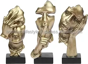 Superventas novedad y creación Dawbun Piece Thinker estatua negro decoración del hogar escultura de cara abstracta de Ambiance Lifestyle. - Product Image 4