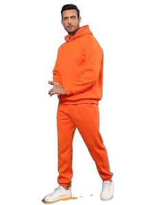 SANGLASPORTS Unisex 2 Piece Jogging Tracksuit <b>Set</b> Quarter Zip Hoodie Fleece <b>Jogger</b> Pants Midweight Polyester/Cotton Custom OEM - Product Image 2