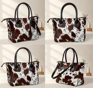 Bolso Tote de Cuero Genuino para Mujer, 100% Cuero Genuino Hecho a Mano, Color Sólido, Cierre de Cremallera, Uso Diario, Personalizable LTB-0518 - Product Image 3