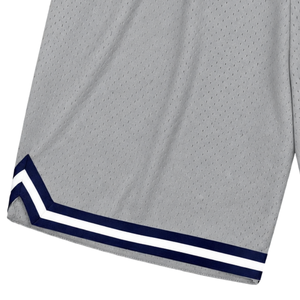 Shorts de basketball sublimés gris et bleu marine pour hommes, en maille légère, uniforme de sport en polyester, vêtements de performance pour l'entraînement et les matchs - Product Image 6