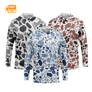 Vêtements de pêche unisexes à manches longues en gros, 100% polyester, séchage rapide, respirant, motif personnalisé, chemise de pêche UPF 50, imperméable - Product Image 1