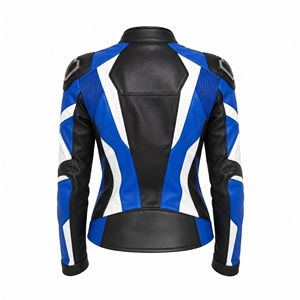 Chaqueta de cuero para motociclista personalizada al por mayor para mujer, chaqueta de moto de cuero de vaca con cremallera completa para mujer - Product Image 5