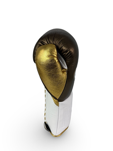 Gants d'entraînement No Boxing No Life Marron Métallisé Blanc & Or Métallisé à Lacets pour Adultes Respirants Gants de Boxe Mexicains - Product Image 6