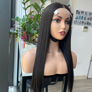 Prix de gros 100% brut vierge vietnamien humain dentelle perruque os droit naturel noir couleur Super Double dessiné Extensions de cheveux - Product Image 2