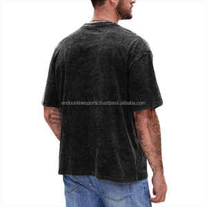 T-shirt personnalisé épais délavé à l'acide T-shirts surdimensionnés pour hommes T-shirts vintage délavés à l'acide en coton de haute qualité - Product Image 3