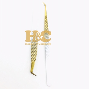 Lash Tweezers Stainless Steel Anti-Slip Gold Ombre Tweezers Gold <b>Eyelash</b> <b>Extension</b> Tweezer Volume Bottom <b>Mink</b> Sustainable Ombre - Product Image 3