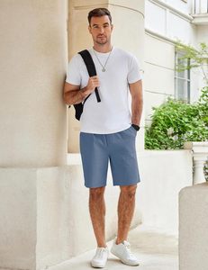 Pantalones de Lona para Hombre, Estilo Esencial, Hasta la Rodilla, Transpirables, Antiarrugas, de Secado Rápido, Suaves, Cómodos, con Cintura Elástica y Cordón Ajustable - Product Image 3