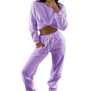 Dernière conception de haute qualité décontracté dame survêtement ample col rond pull 2 pièces costume surdimensionné Simples survêtement femmes ensembles 2026 - Product Image 4