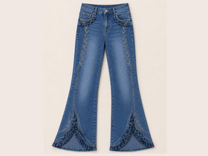 Jean baggy bleu unisexe, coupe large, effet usé, style streetwear - Product Image 3