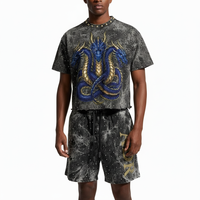 T-shirts personnalisés pour hommes, 100% coton noir épais, délavé à l'acide, motif vintage Dragon Ball Z Goku Anime