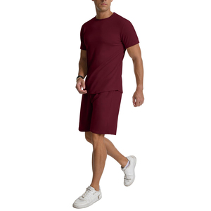 Ensemble court sur mesure de haute qualité avec logo personnalisé, survêtement d'été écologique, ensemble t-shirt et short décontracté 2 pièces pour hommes - Product Image 6