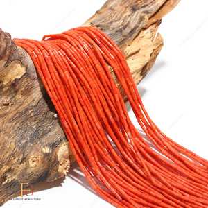 Cuentas de Coral Natural de Taiwán AAA+ Lisas en Forma de Tubo, 15 Pulgadas, Personalizables para la Fabricación de Joyería - Product Image 3