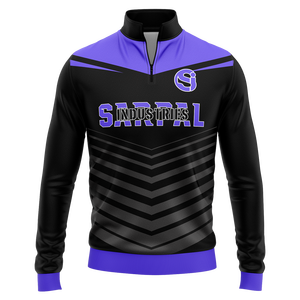 Sweat-shirt d'hiver pour homme en molleton de coton respirant, col zippé, avec logo frontal, service OEM personnalisé, respirant - Product Image 1