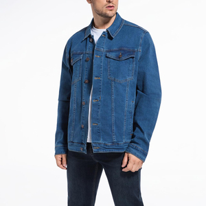 Chaqueta Vaquera para Hombre, Casual, Color Sólido, Manga Larga, Cierre de Botones, Algodón Lavado, Corte Regular, para Otoño - Product Image 1