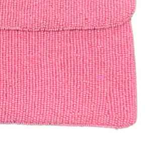 Pochette de soirée rose 1938 perlée, faite main avec perles de rocaille, sac à main style sororité personnalisé, fournisseur OEM en gros - Product Image 6