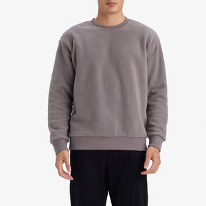 Sweat-shirts à col rond en coton uni 2025, manches longues, col rond, impression numérique personnalisée, respirant, pour hommes - Product Image 2