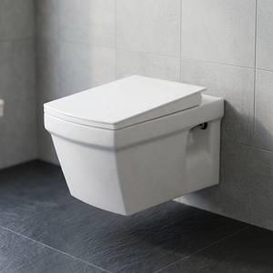 Titan Modern Square Wall Hung Toilet Ceramic WC Pan European Standard Rimless Porcelain Sanitary Ware - Product Image 6
